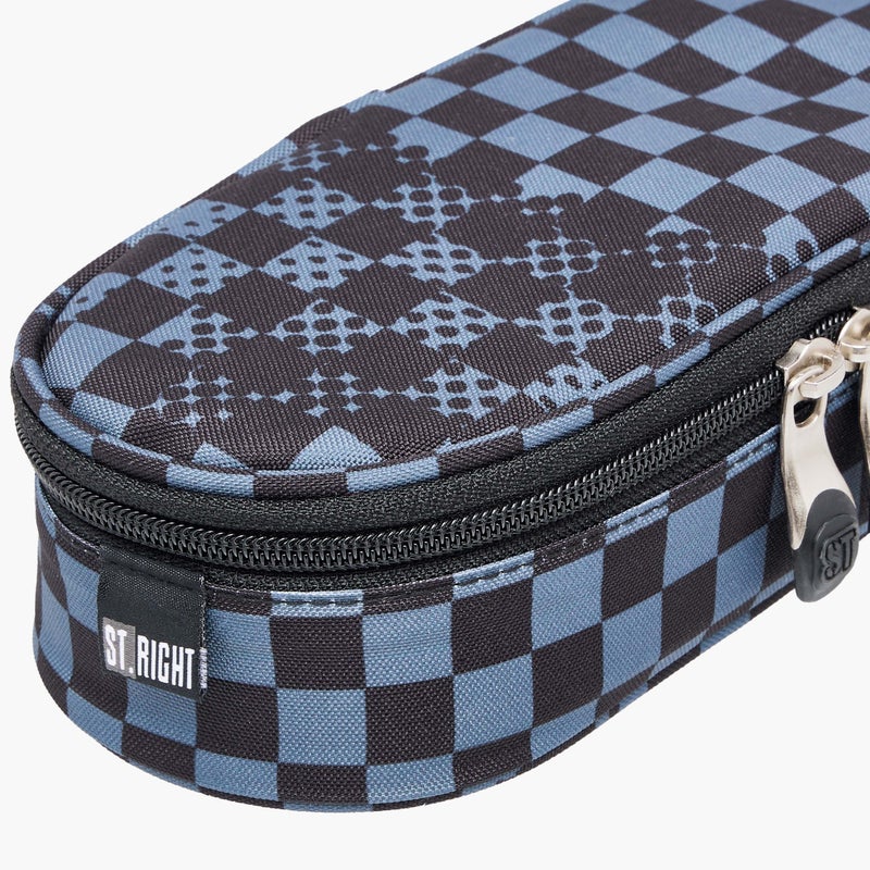 St.Right Pencil Case-Chessboard-Crush-1 Cmprt-Boys (Polyester) Black \ 23X10X5 - Image 4